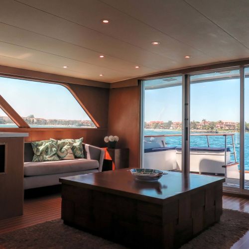 Living room inside of yacht