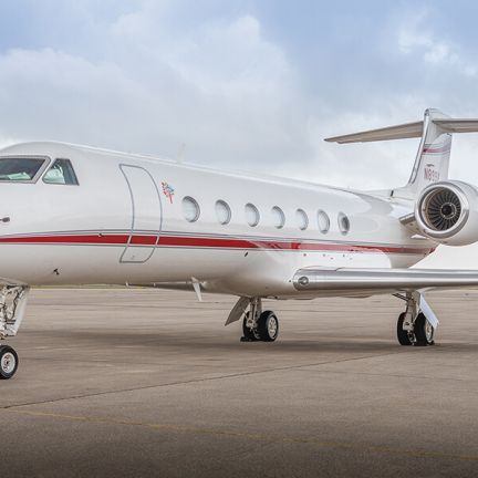 Private jet on the runway
