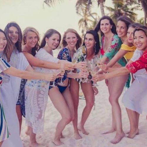 Bachelorette party at the beach