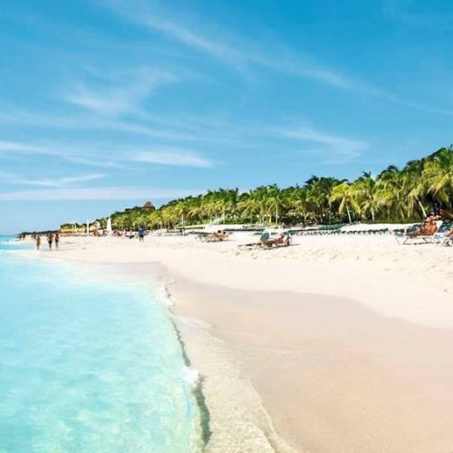 Crystal clear ocean and white sand