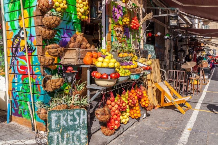 Colorful mexican-style fruit stand